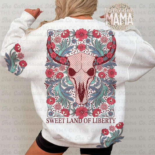 Sweet Land Of Liberty Bull Skull