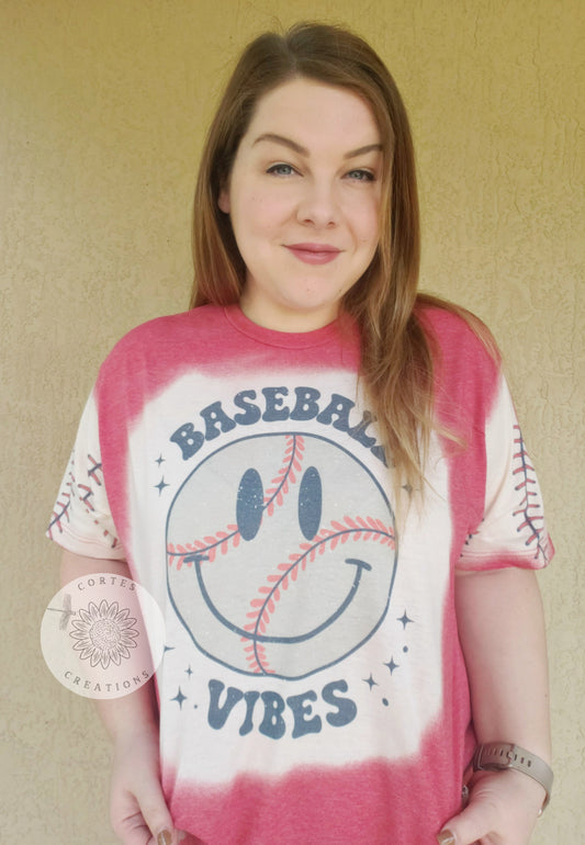 Baseball Vibes Bleached Shirt