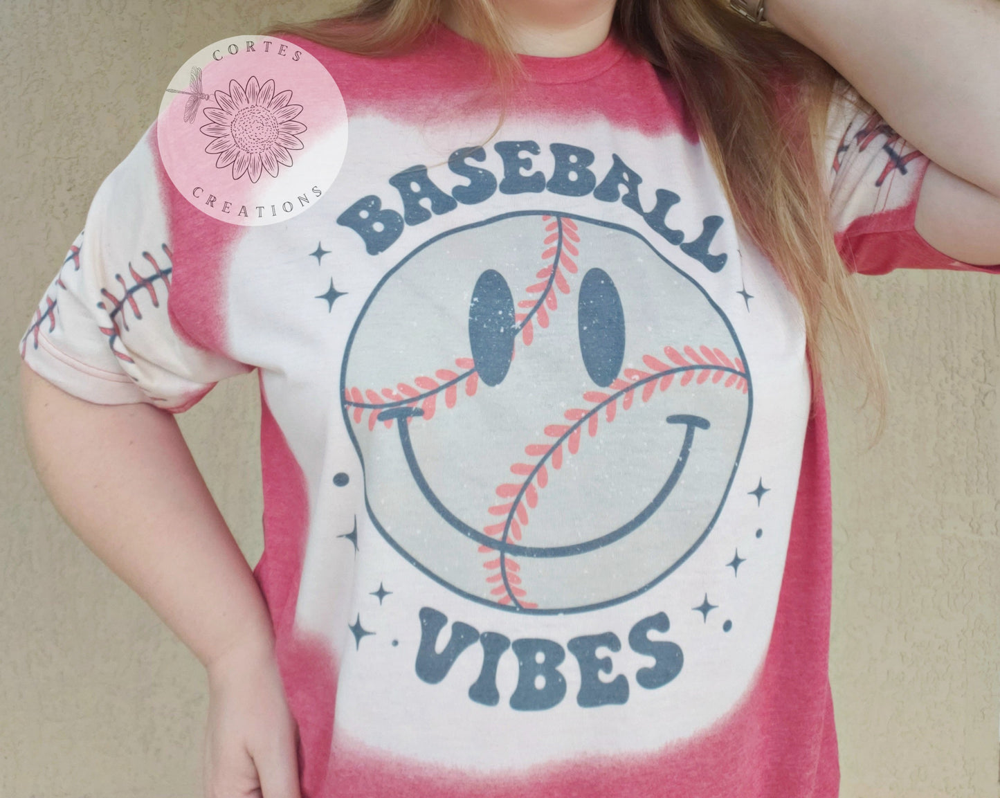 Baseball Vibes Bleached Shirt