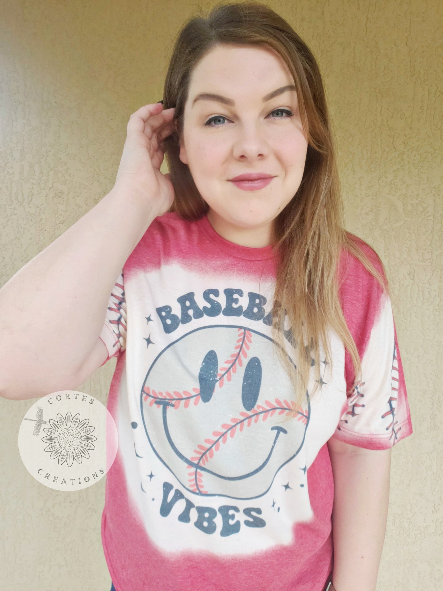 Baseball Vibes Bleached Shirt