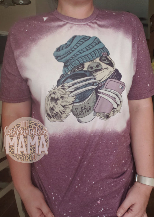 Hipster Sloth Bleached Shirt