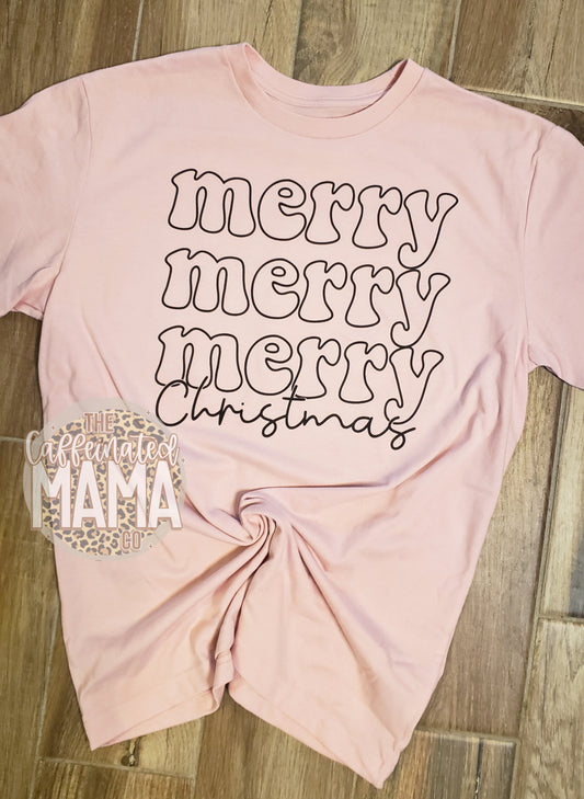 Stacked Merry Christmas Shirt