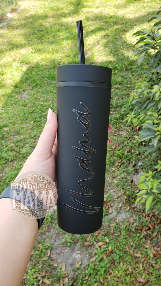 Mama Black Matte 16oz Acrylic Tumbler